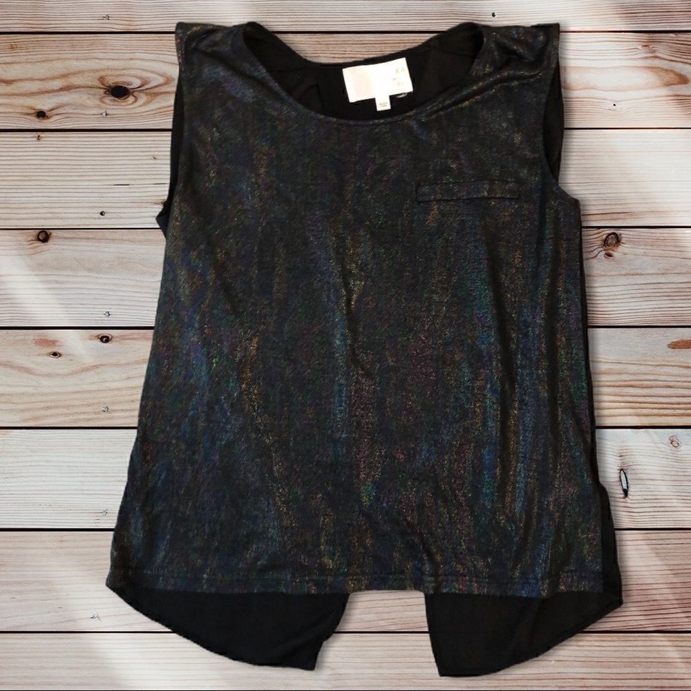 4/30$$$ JOA Black Sparkly Backless Tank